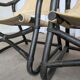 2 Vintage Espri Safari Lounge Armchairs / Rare Mid-century Black Bamboo and Beige Fabric Easy C