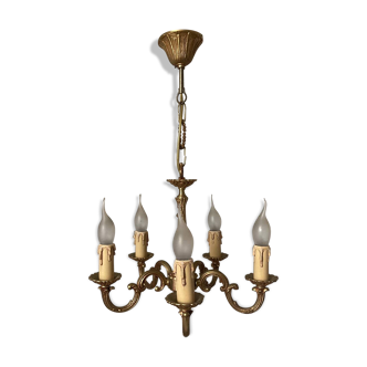 Gilt bronze chandelier with 5 arms, 20th century