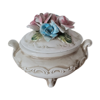 Soupière florale porcelaine italienne Capodimonte