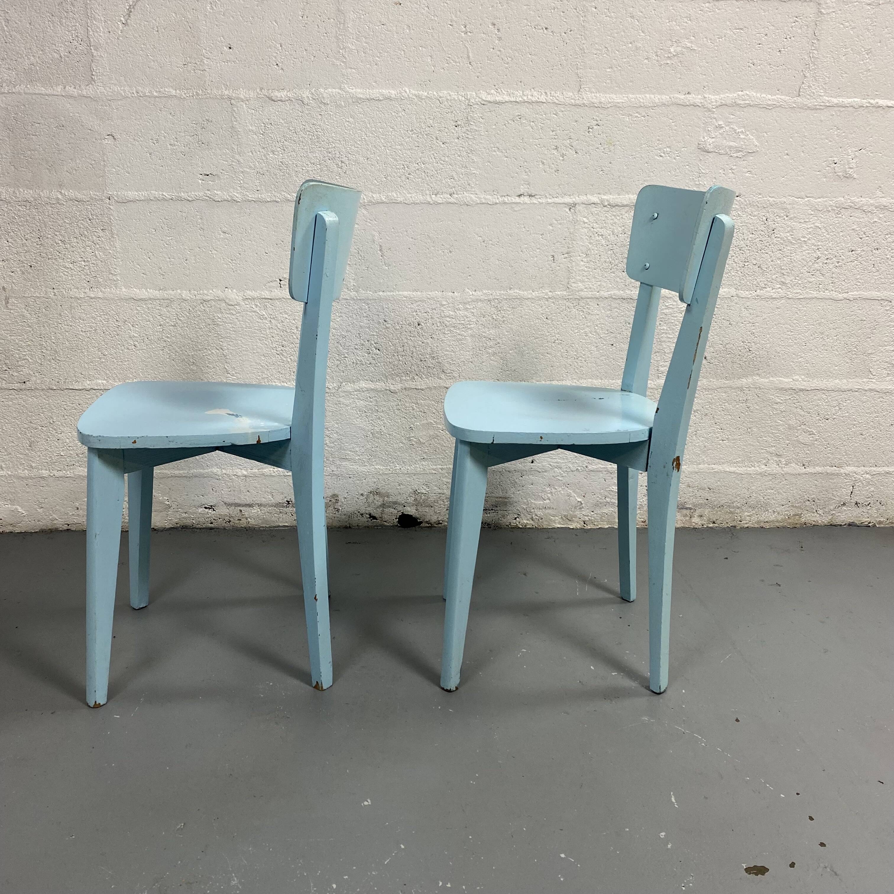 Paire de chaises bistro bleues