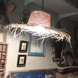 Palm straw pendant light