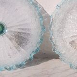 Set of 2 Charming Italian Blu Murano Glass Ceiling Fixture, Murano, 1970