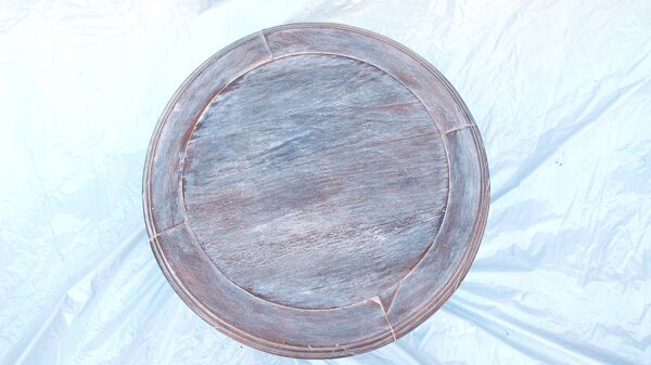 guéridon blanc, patine blanche, tripode