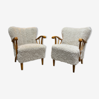 Pair of Swedish armchairs 50s