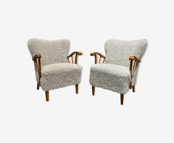 Pair of Swedish armchairs 50s