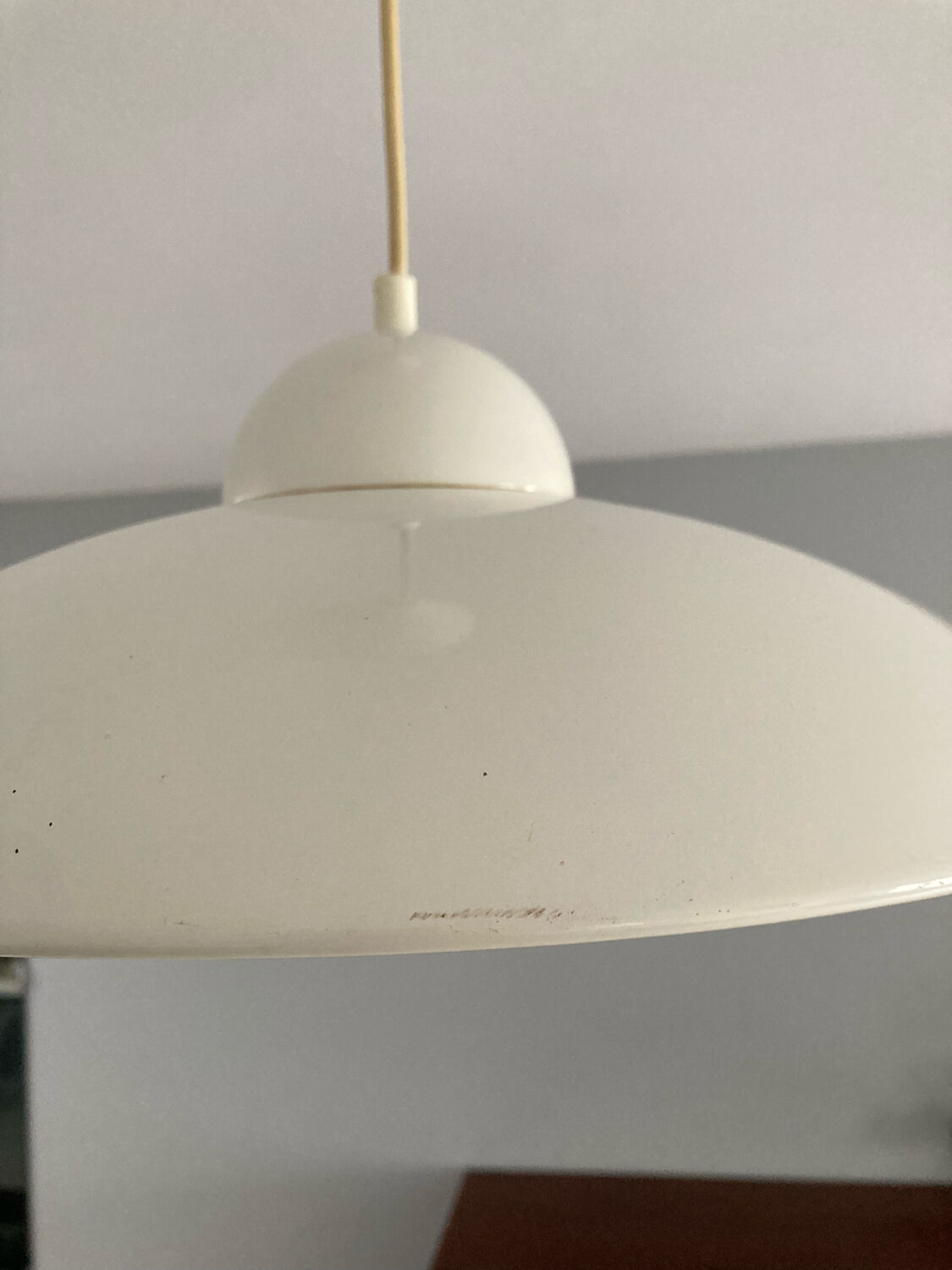 White metal pendant lamp Vrieland Design 1970s