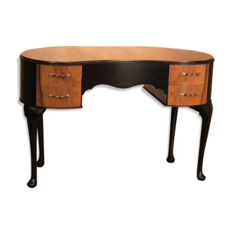 Bureau galbé noyer et bois noircit