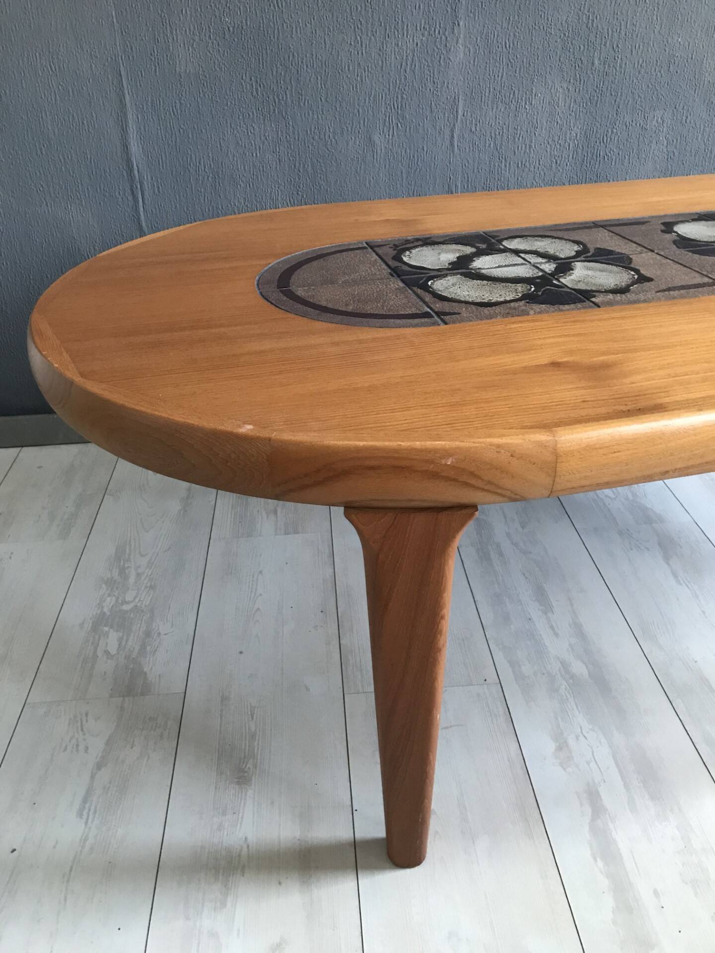 Gangso Scandinavian coffee table with Poul H. Poulsen Ceramic tiles