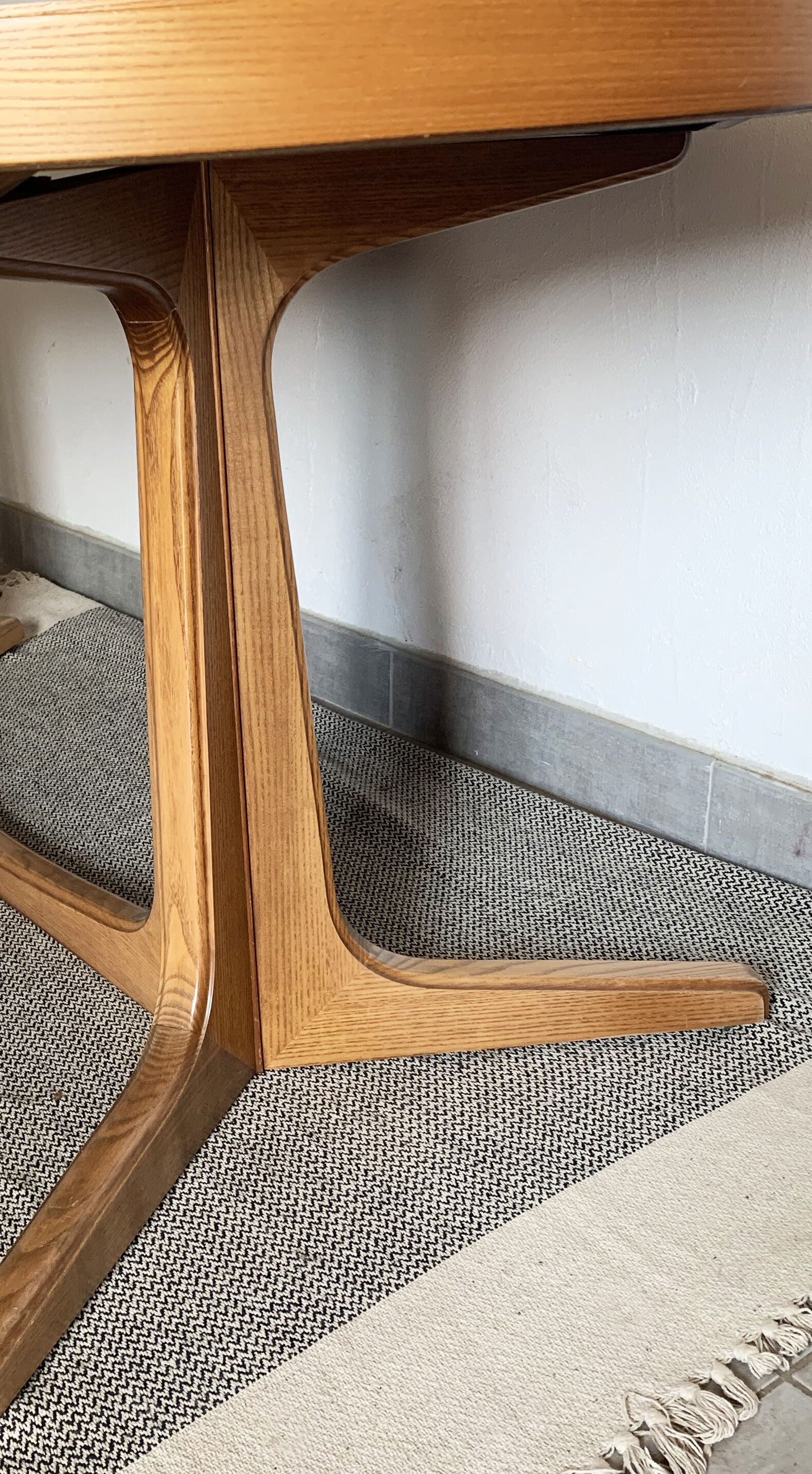 Baumann vintage 1970 oval table, stamped NF
