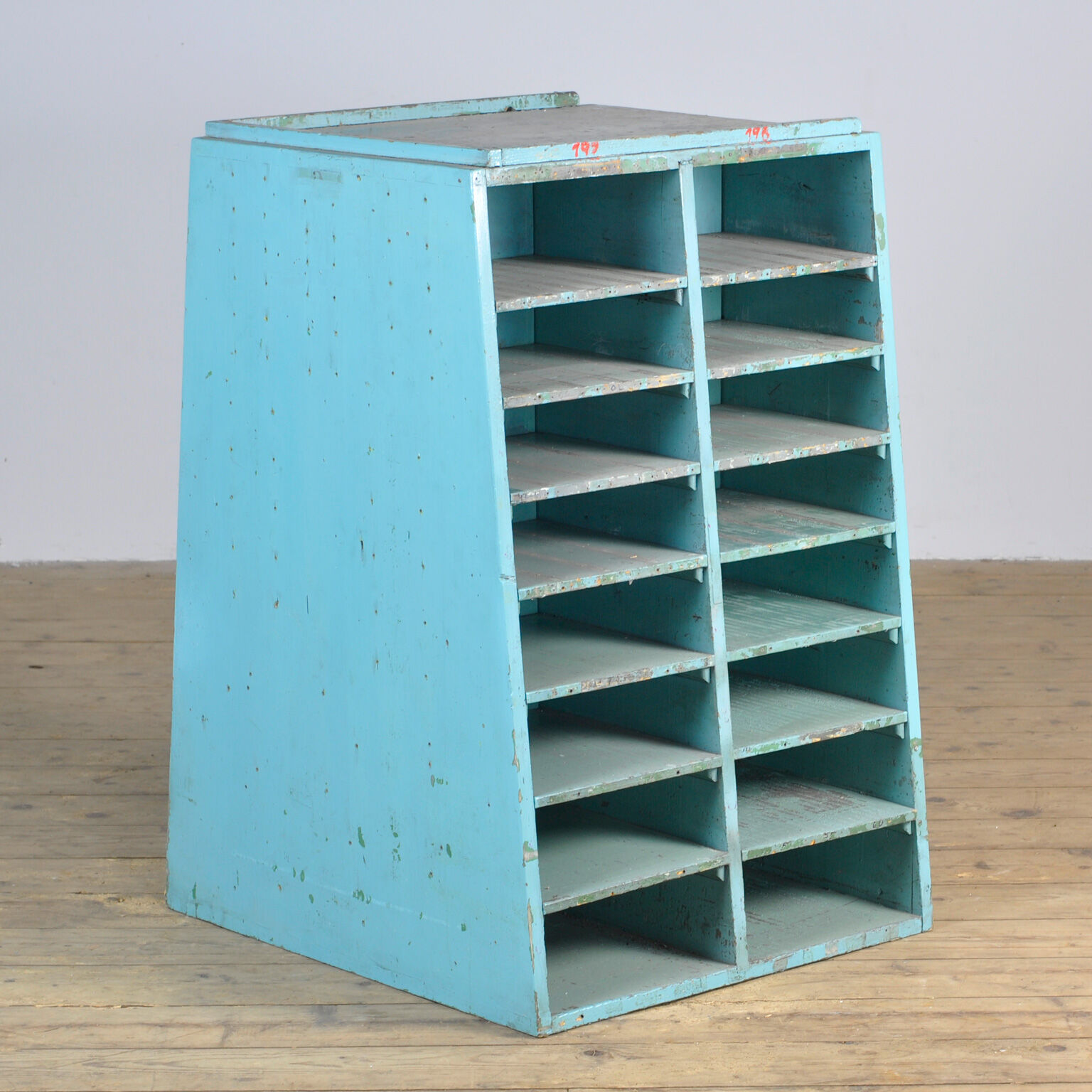 Industrial Wooden Shelf Cabinet, 1950's