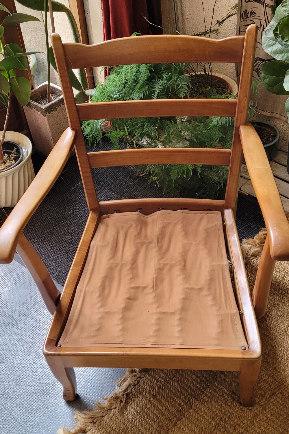 Pair of vintage armchair green fabrics