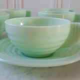 Coffee/tea set in 30s green opaline