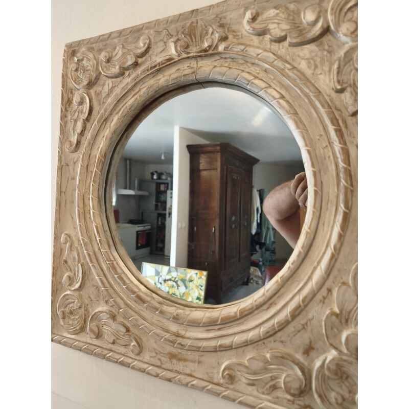 Miroir bois cérusé