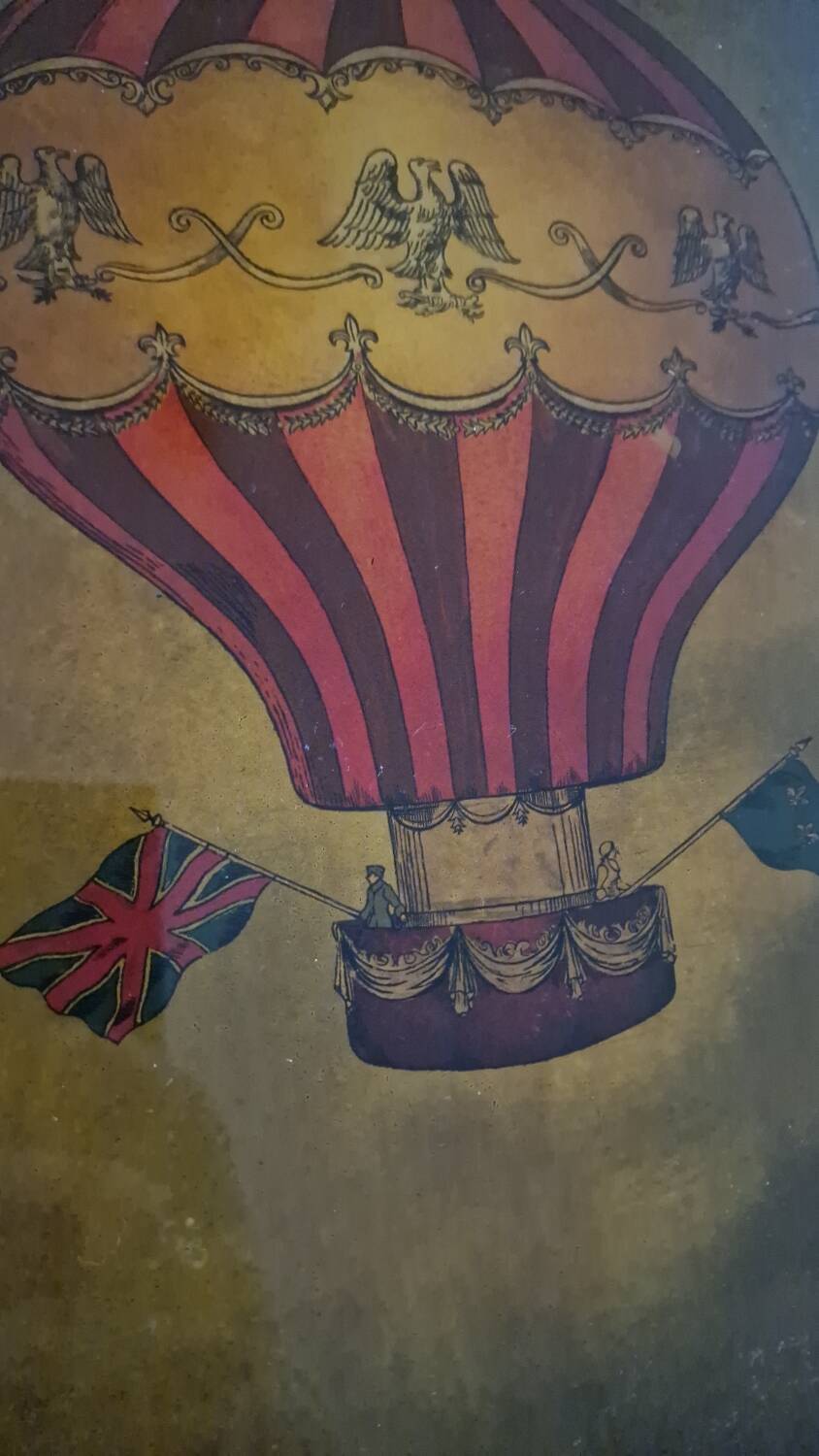 Lithographie "Ballon statique" Claude Pignet 1819