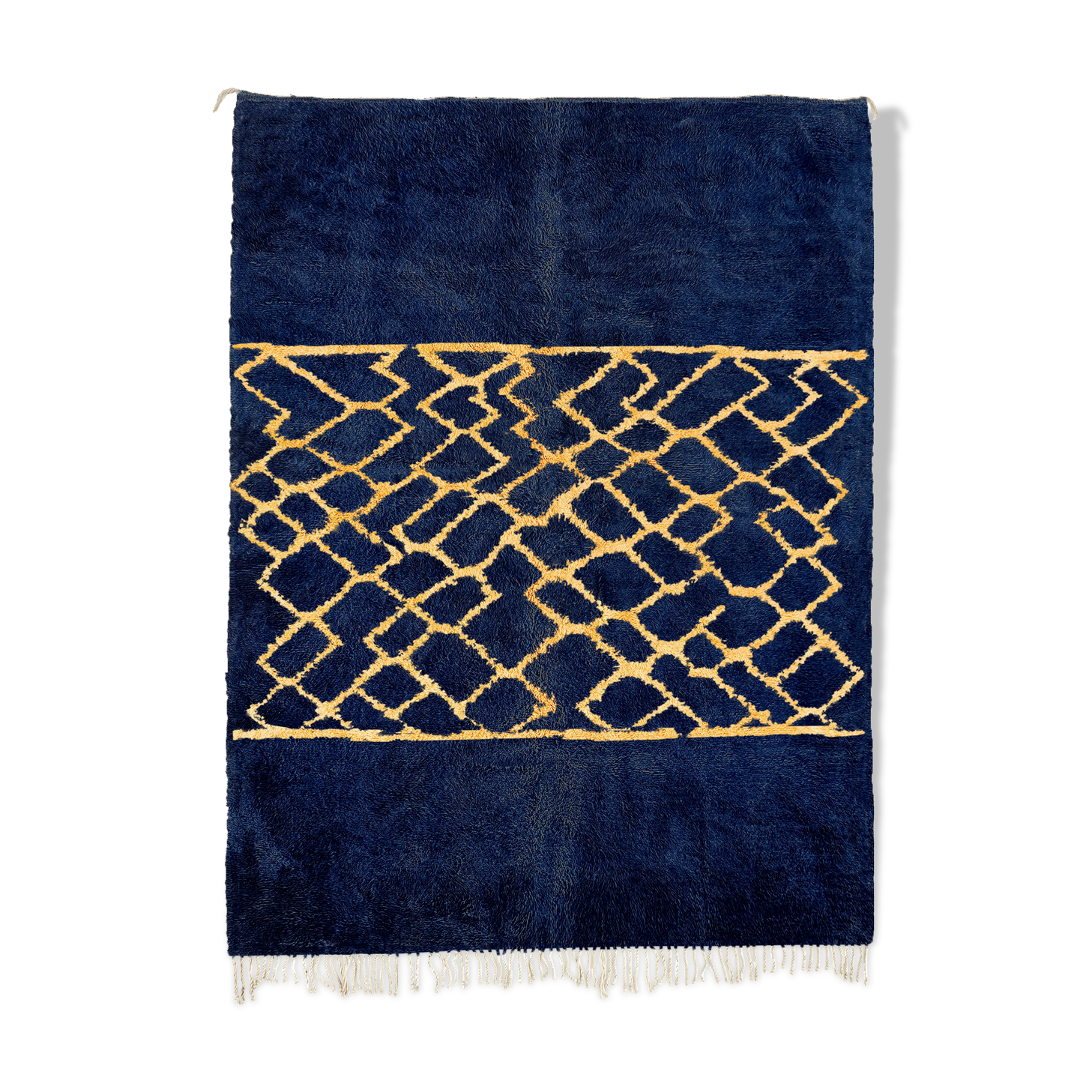 Modern Moroccan carpet dark blue