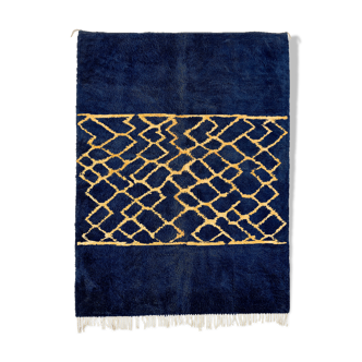 Modern Moroccan carpet dark blue