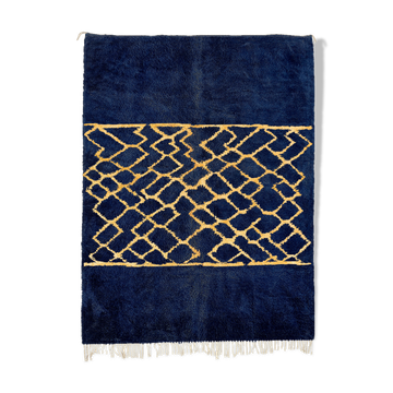Tapis marocain moderne bleu foncé