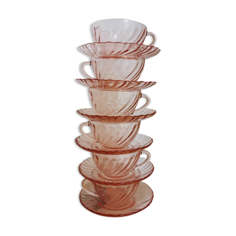 Vintage cups Arcoroc Rosaline