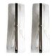 Contemporary Rectangular Venied-White "Alabastro" Murano Glass Chromed Wall