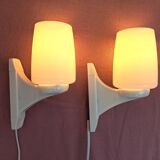 Pair of Grosfillex space age design night light or bathroom wall lamps