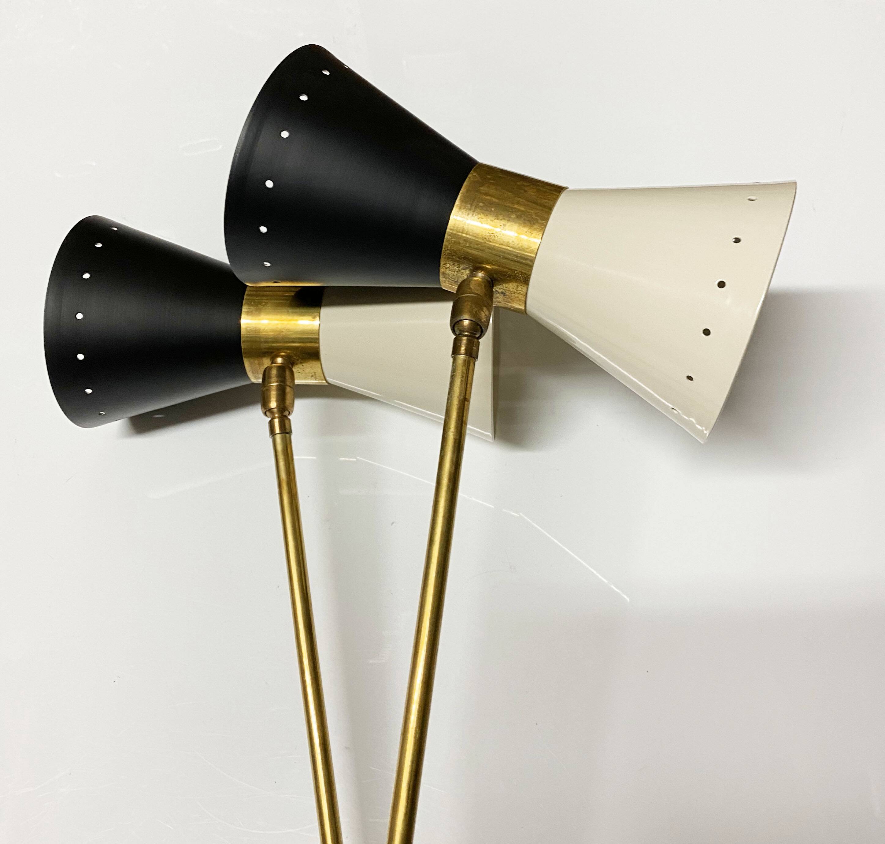 Large double articulated wall lamp design 1950