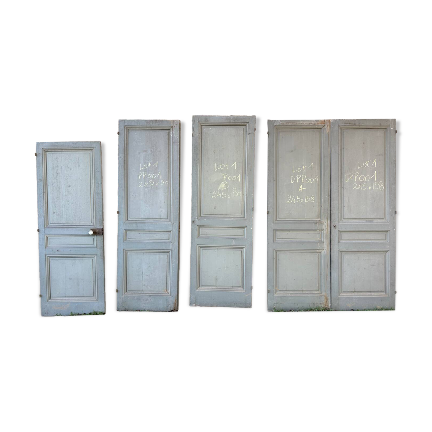 Set of 4 old pine doors