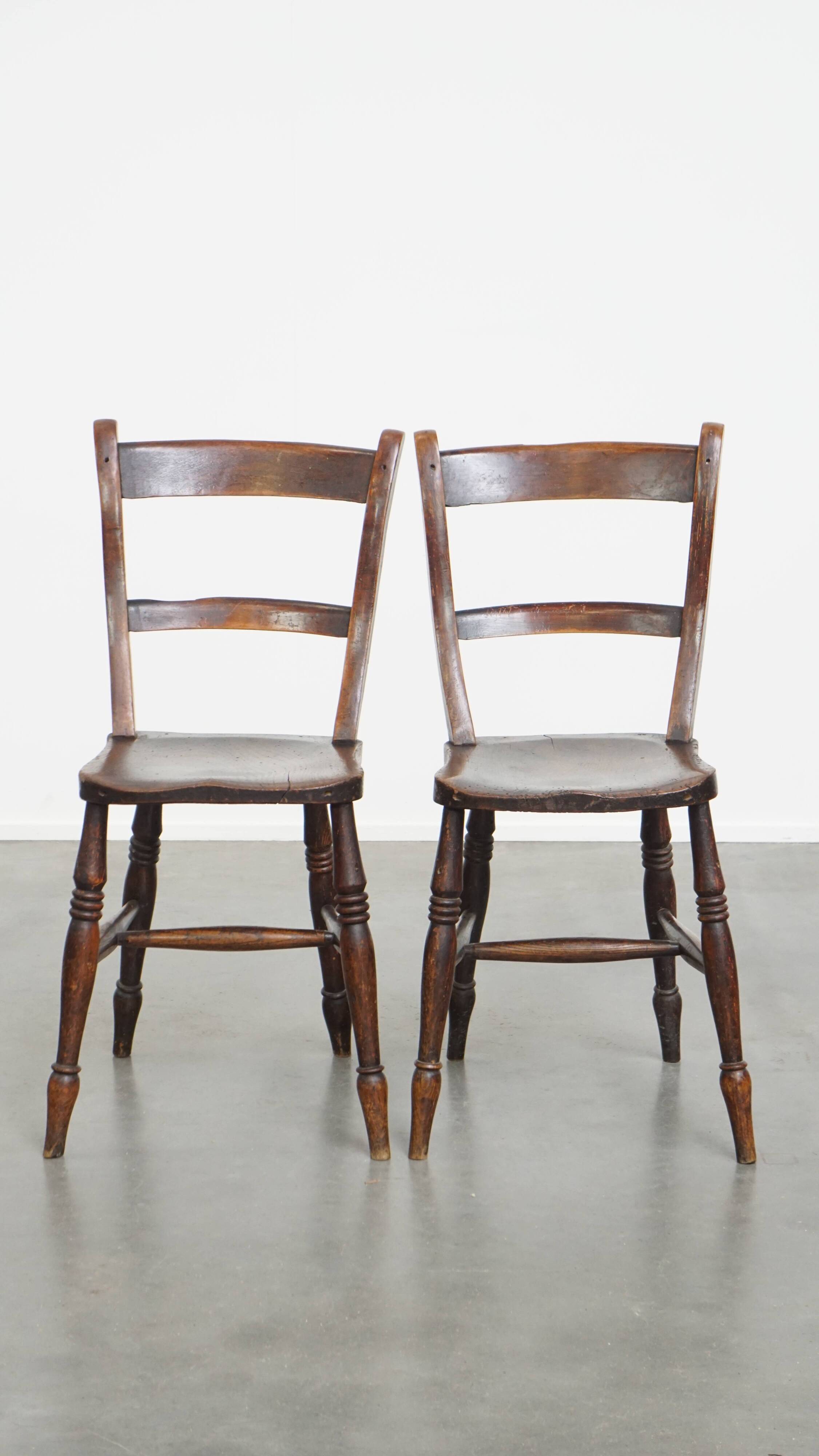 Set of 6 Antique English Oxford Dining/Kitchen Chairs