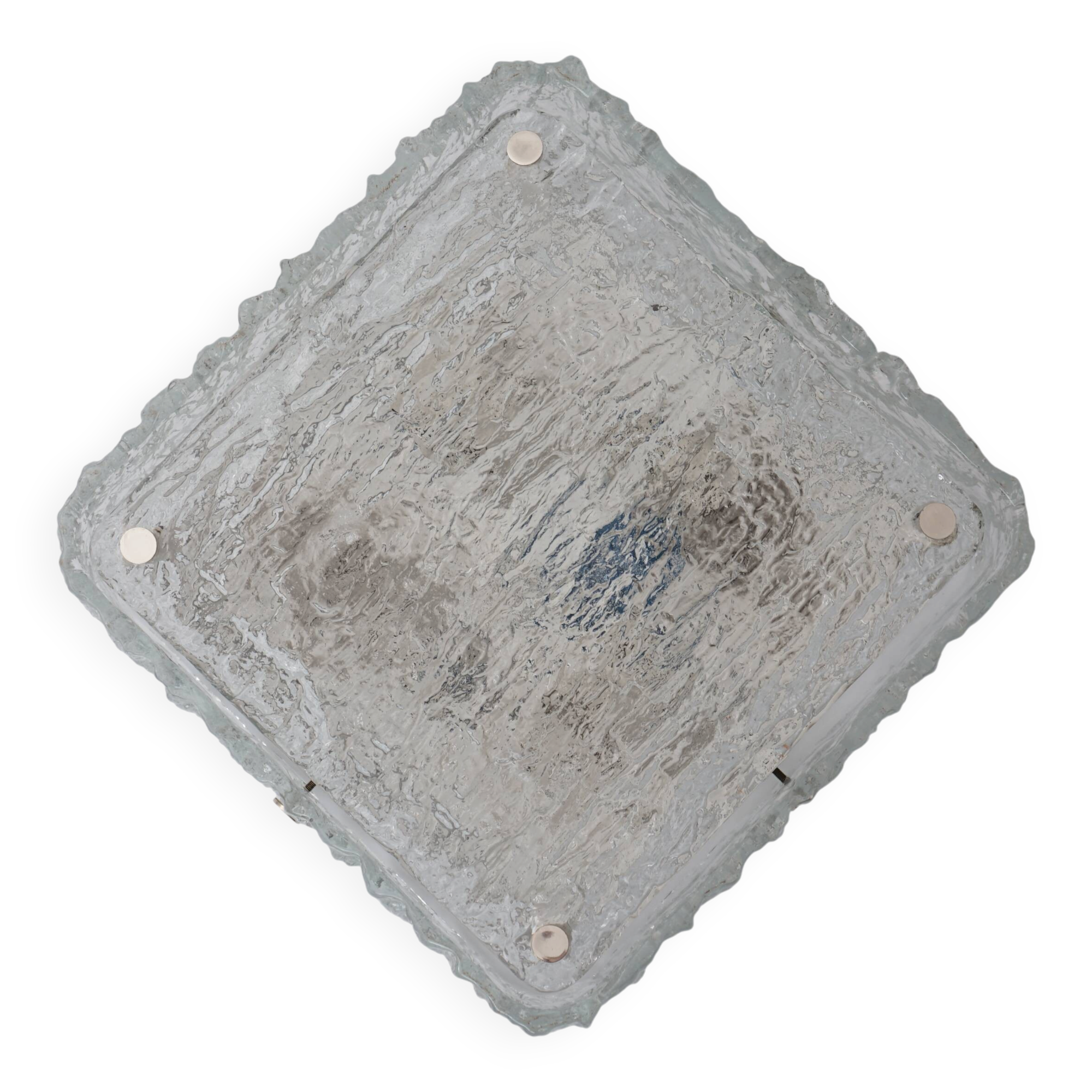 Ice glass ceiling lamp by Kaiser Leuchten 1970s