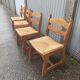 5 old mulched wooden chairs Guillerme and Chambron vintage