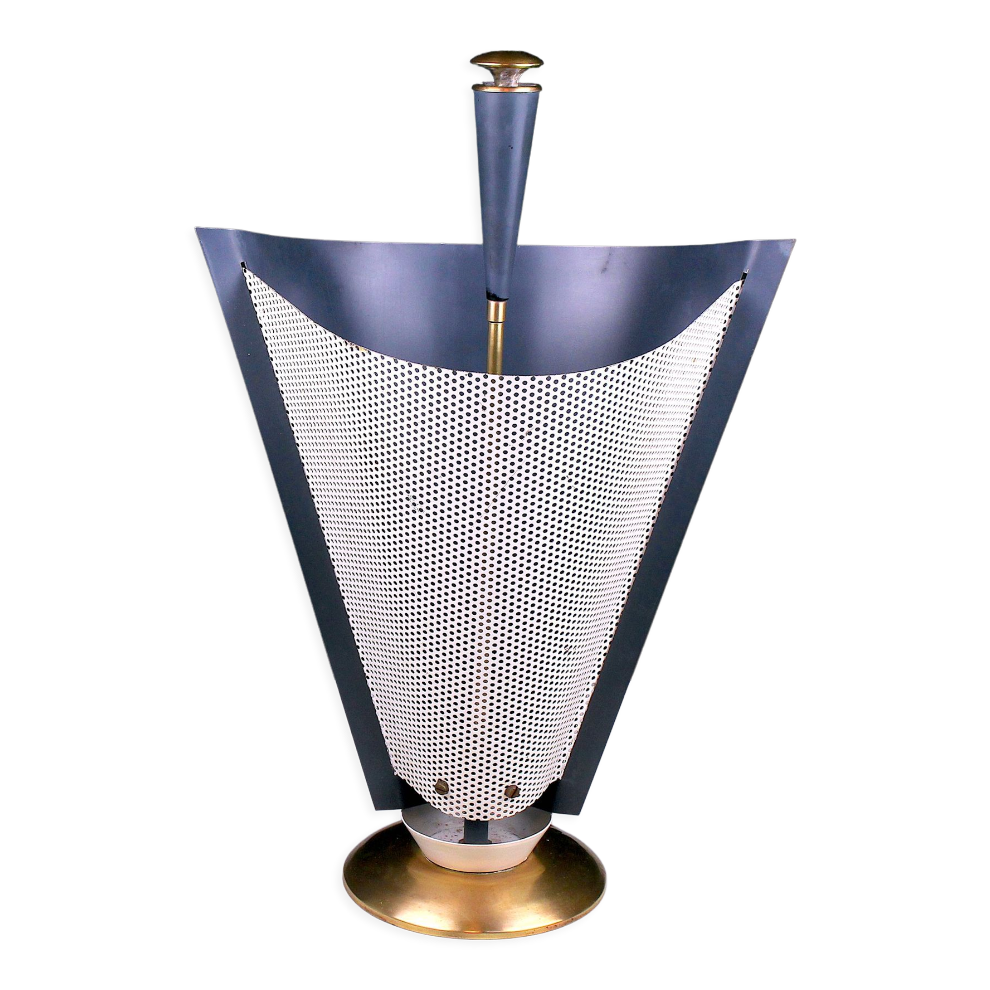 Umbrella holder, brass and pierced metal, France