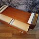 Mini enfilade teck et tissu, 2 tiroirs