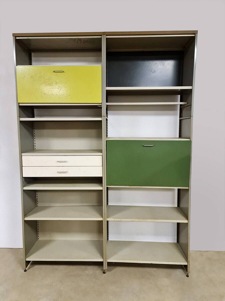 Vintage metal cabinet 5600 A.R. Cordemeijer Gispen 1960