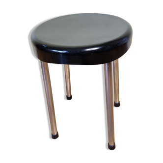 Tabouret en bakélite noir, années 50-60