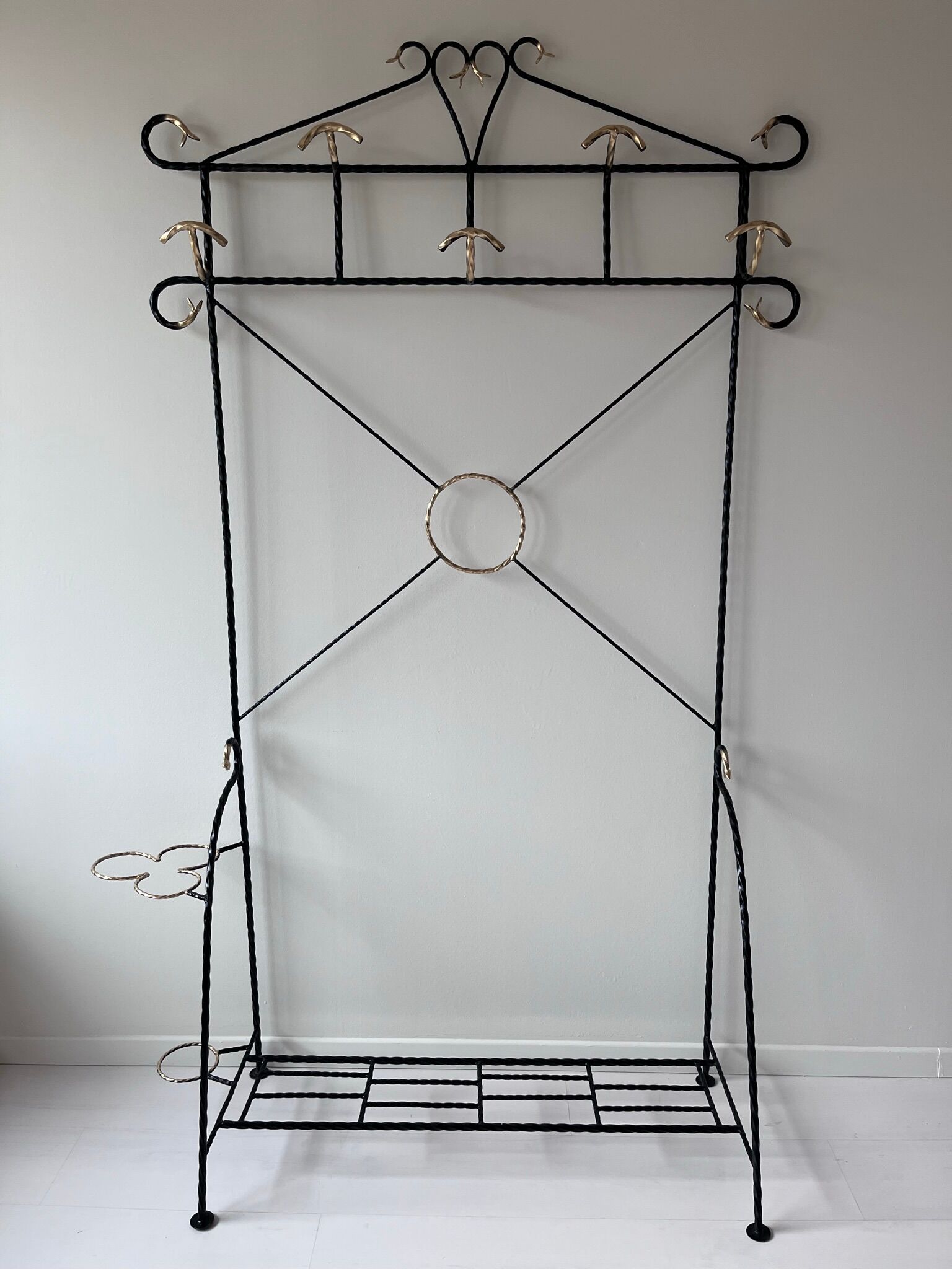 Wrought iron coat rack