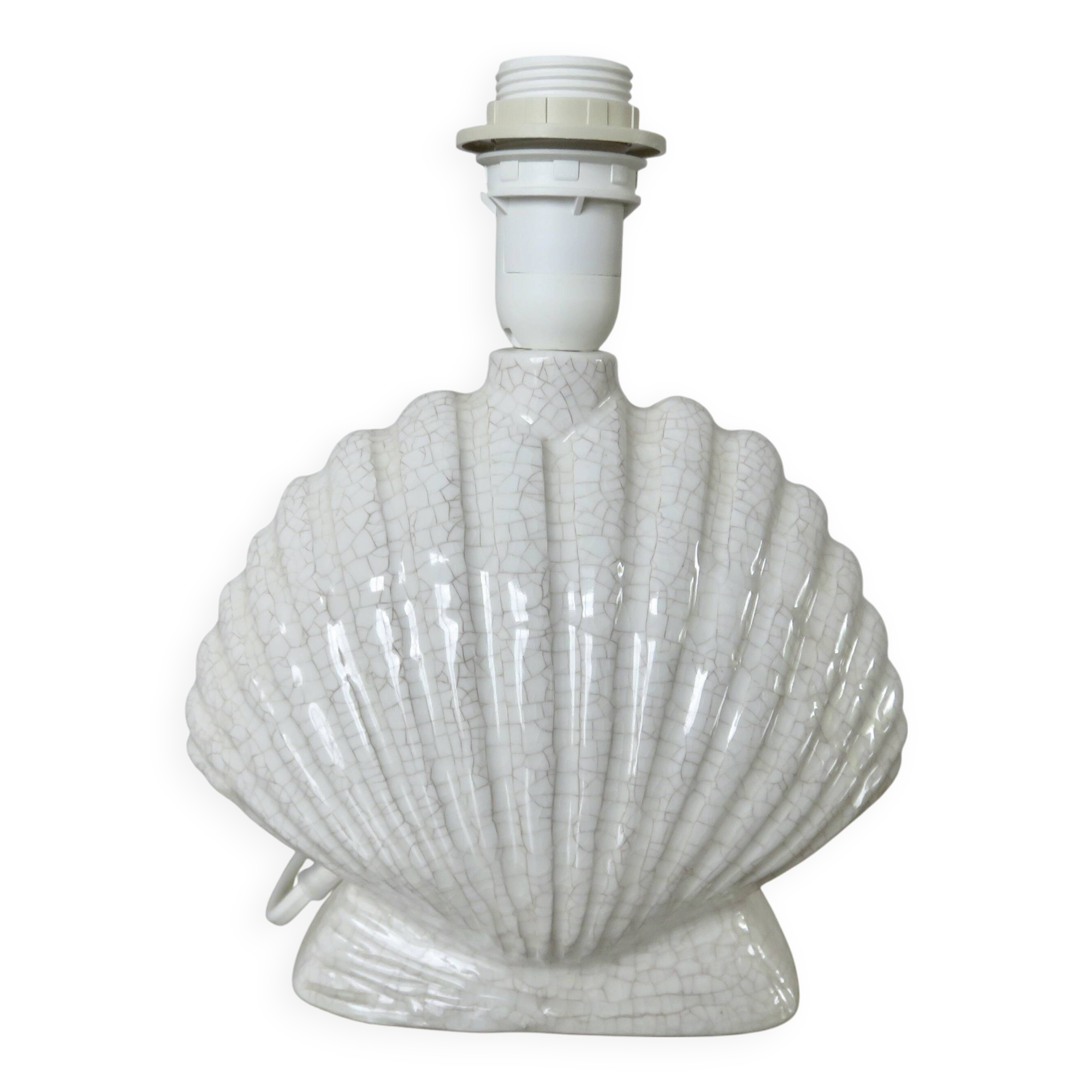 Italian "shell" lamp in cracked ceramic from the 70s and 80s