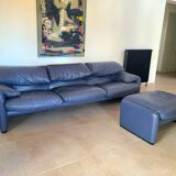 Cassina Maralunga leather sofa design Vico Magistretti