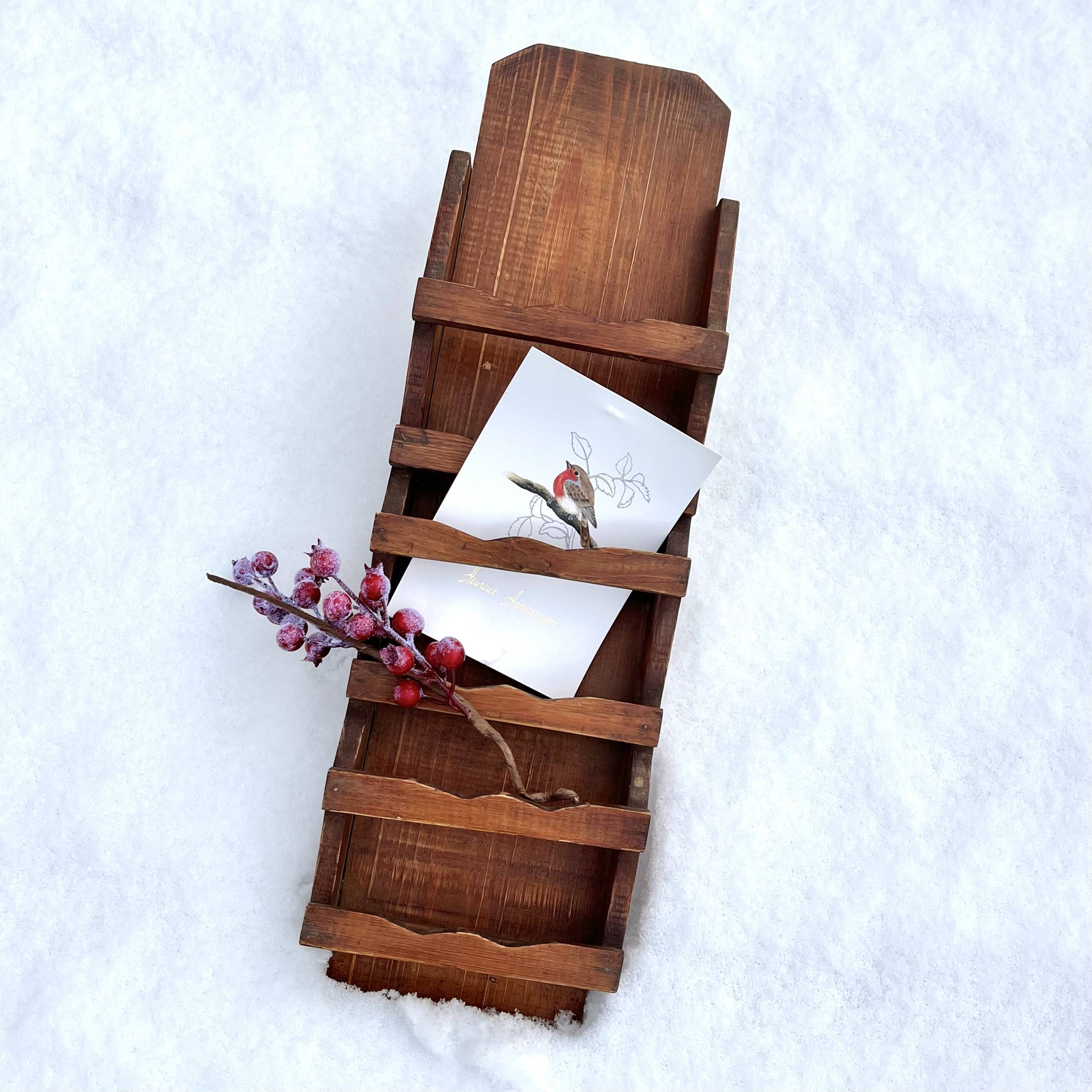 Old wall shelf for postcards or mail