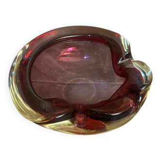 Vintage murano sommerso pink glass ashtray made in italy