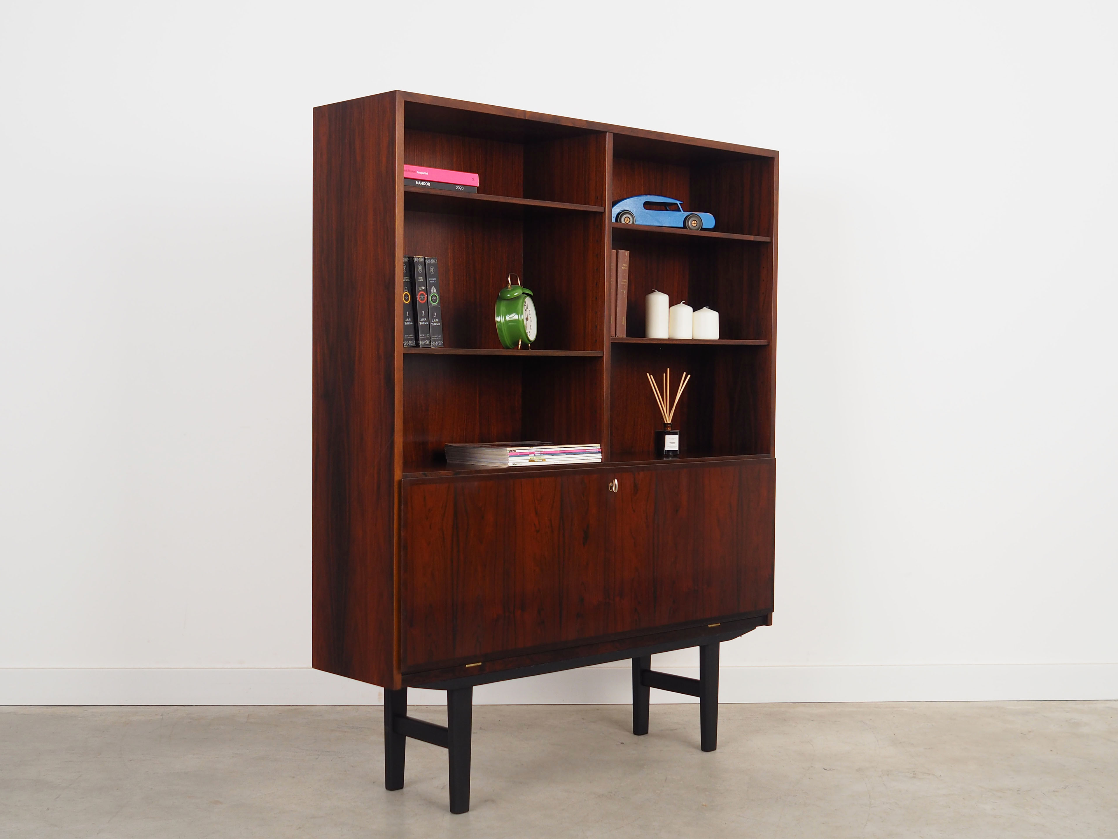 Rosewood bookcase, danish design, 1960s, manufactured by omann jun