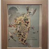 Old illustrated map of Corsica 1932 - JP Pinchon