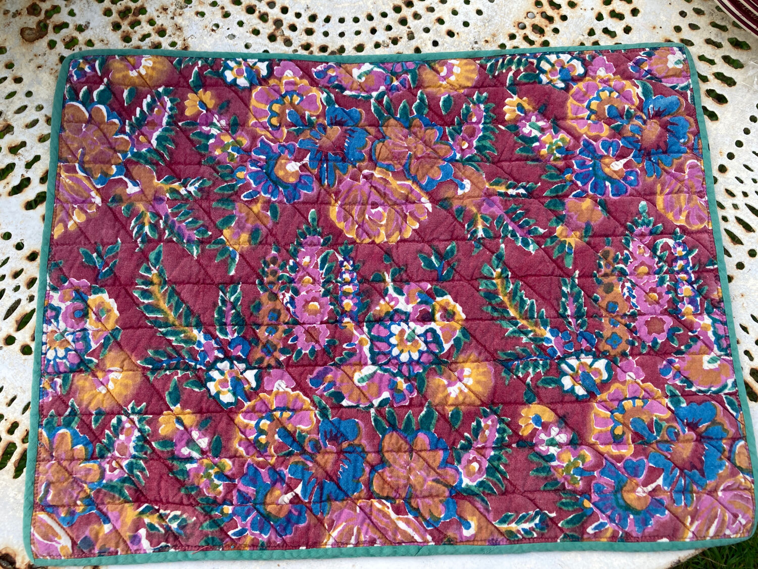 6 Simrane Indian floral fabric placemats