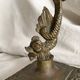 Antique dolphin candlestick from the 19th century, fish candlestick.