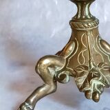 Bougeoir en bronze doré tripode XIXème
