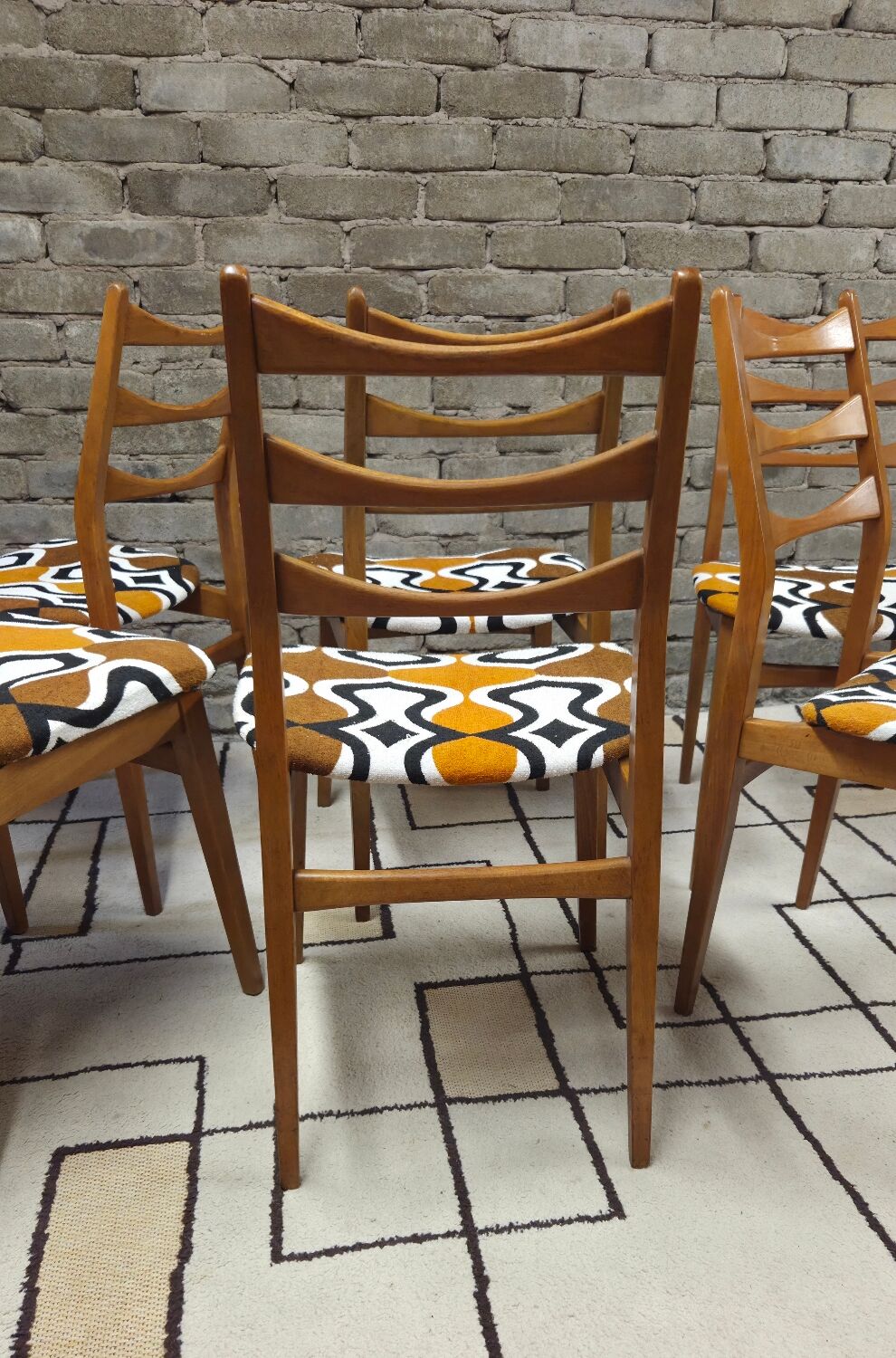 Set of 6 vintage Scandinavian chairs Bähre Mignon furniture 1960