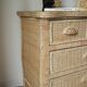Commode en osier beige vintage