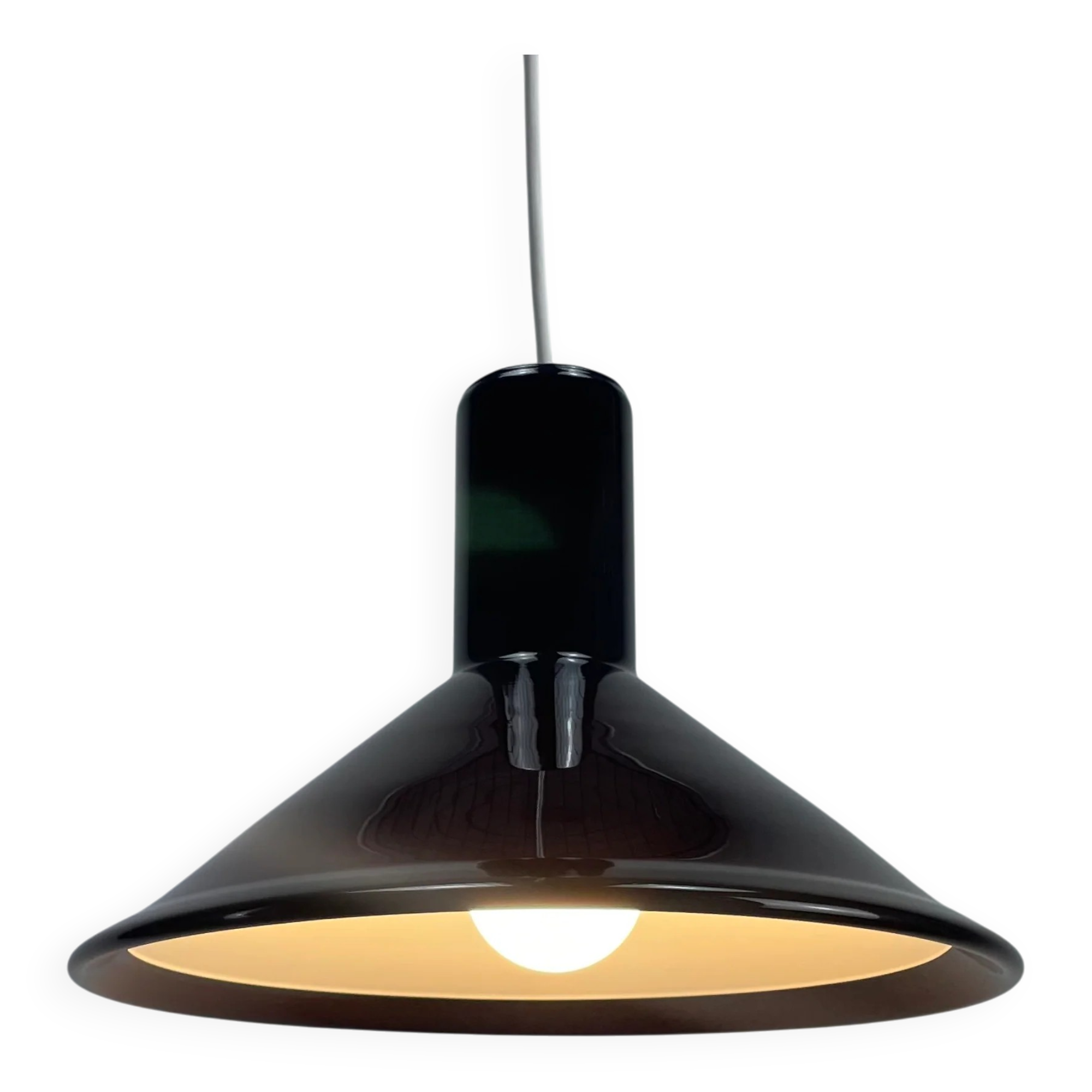 Danish purple glass pendant by Michael Bang for Holmegaard 1972