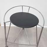 Pair of stools by Pascal Mourgue silver Moon