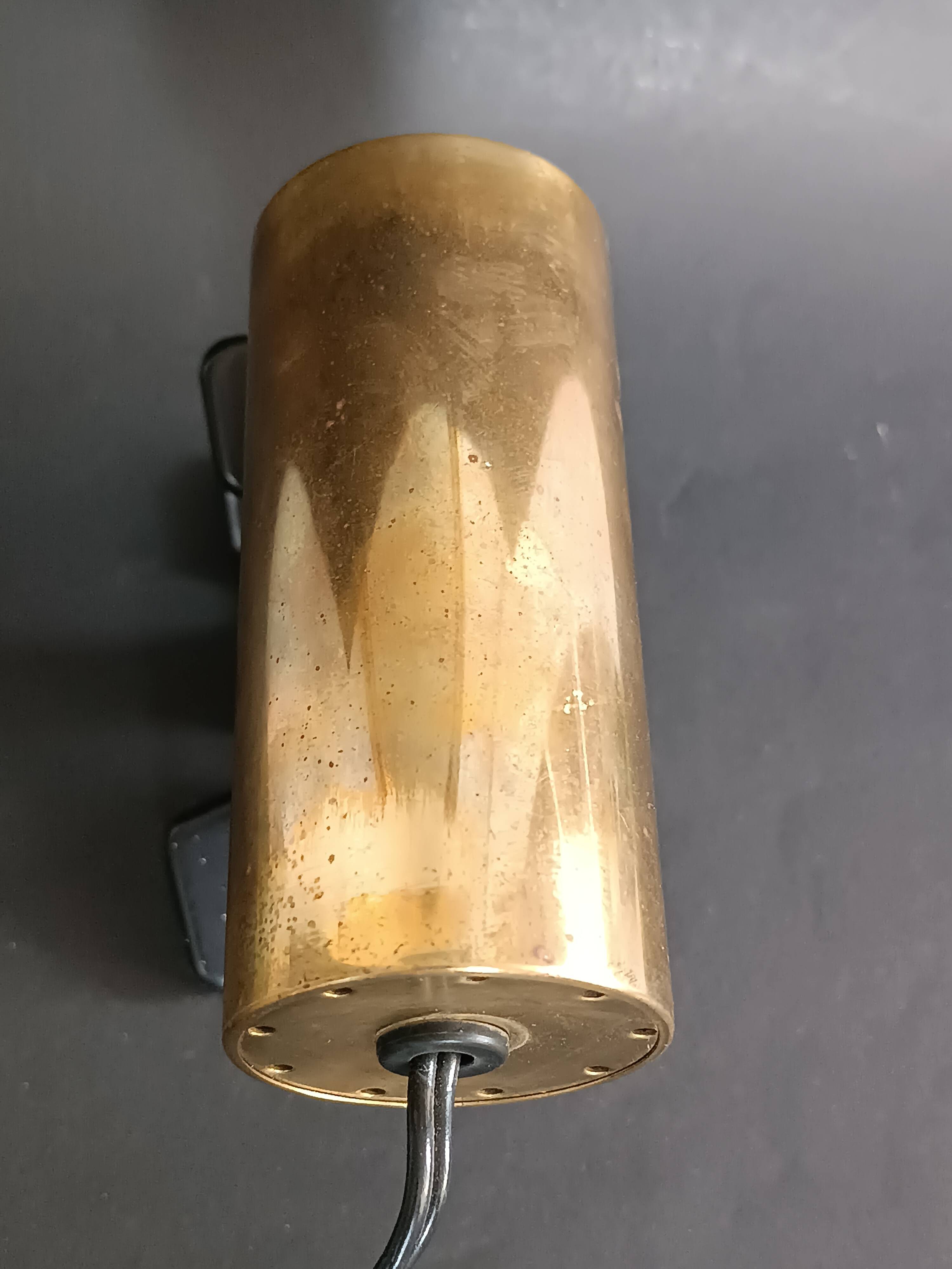 Parscot 1960s gold metal tube clamp lamp