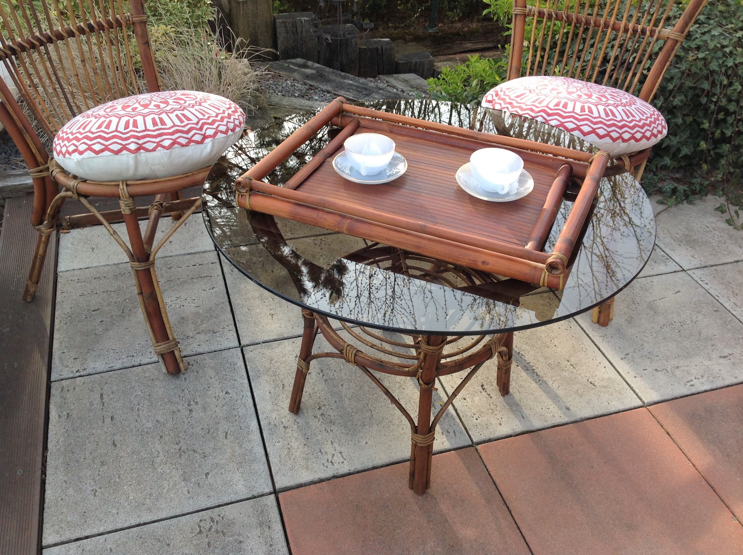 Rattan garden furniture / vintage 60s-70s