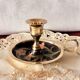 Hand candle holder brass partitioned floral decoration